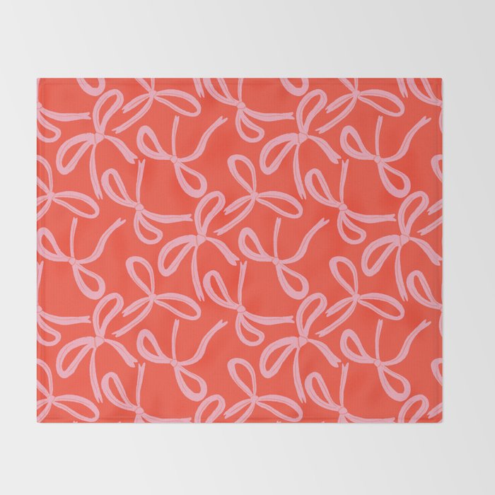 Cute textured coquette bows Throw Blanket Gallery Image 2