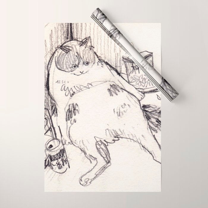 Drunk Cat Wrapping Paper