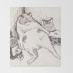 Drunk Cat Throw Blanket Gallery Image 2