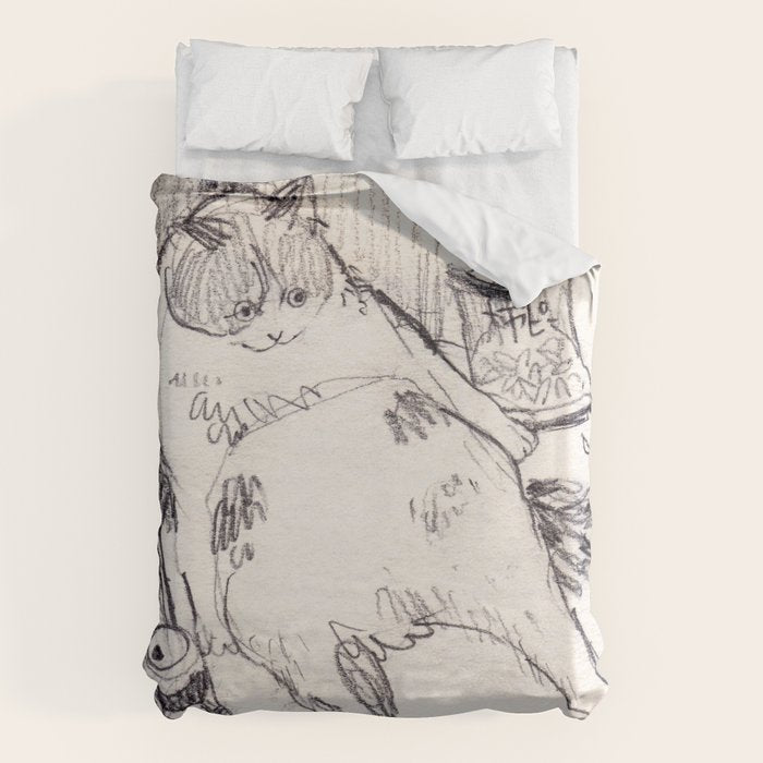 Drunk Cat Duvet Cover