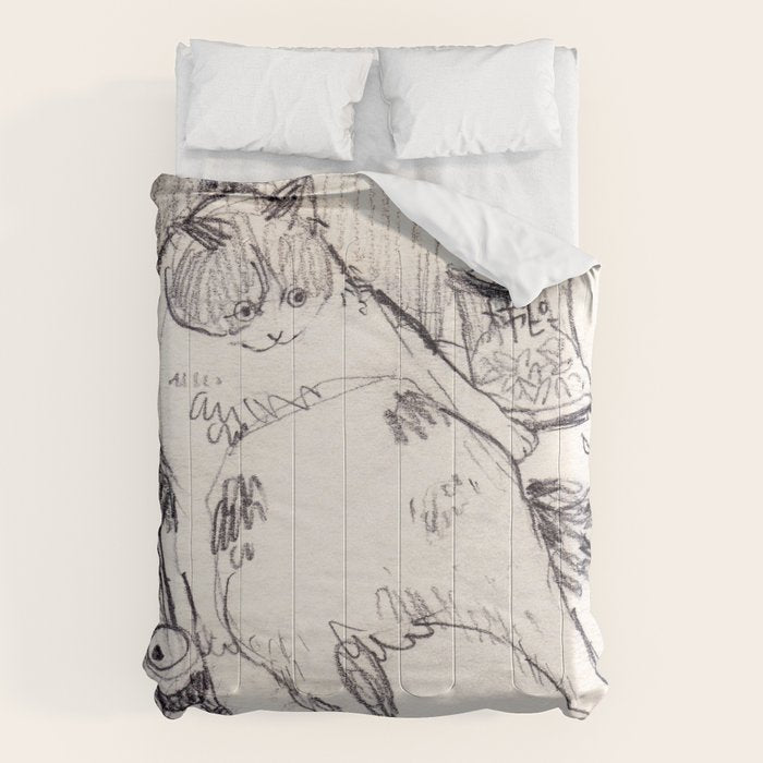 Drunk Cat Comforter Gallery Image 1