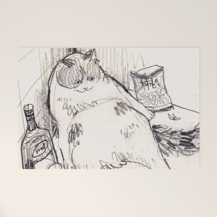 Drunk Cat Welcome Mat Gallery Image 1