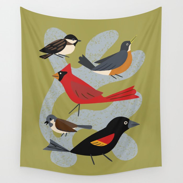 Five Birds Wall Tapestry Gallery Image 1