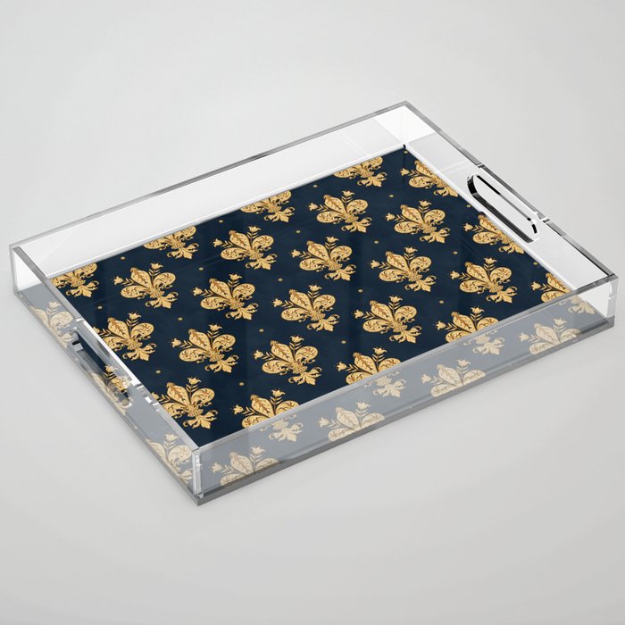 Royal Navy Fleur De Lis Acrylic Tray Gallery Image 1