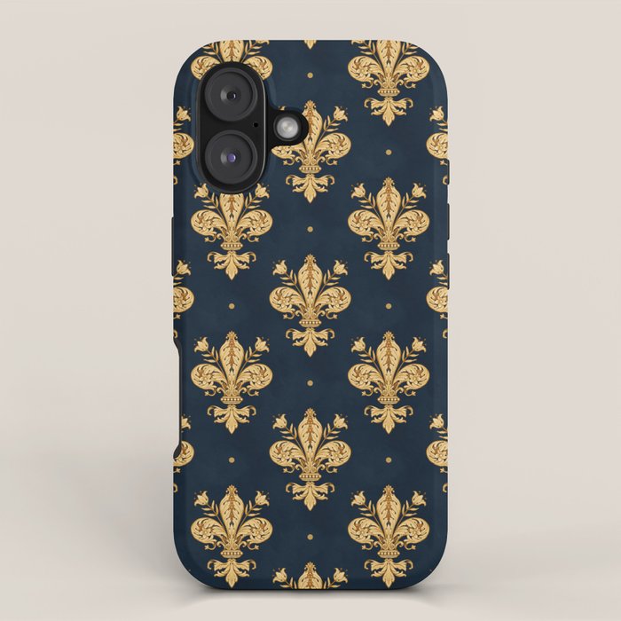 Royal Navy Fleur De Lis iPhone Case Gallery Image 1