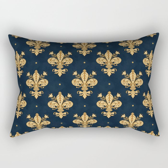 Royal Navy Fleur De Lis Rectangular Pillow Gallery Image 2
