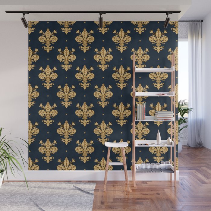 Royal Navy Fleur De Lis Wall Mural Gallery Image 1