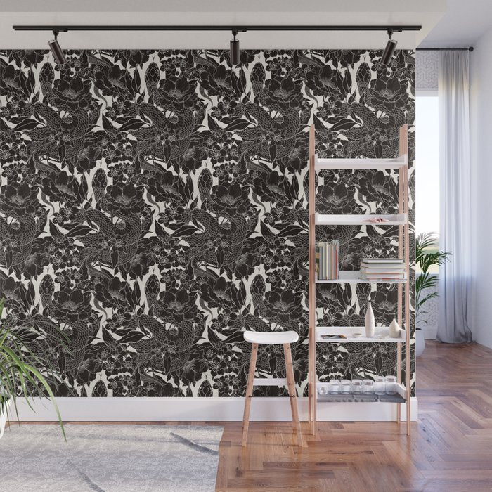 Enchanted Snake Block Print Wall Mural Gallery Image 1