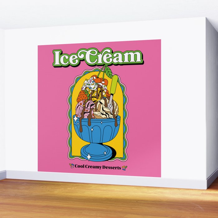 Vintage style Ice Cream Wall Mural Gallery Image 2
