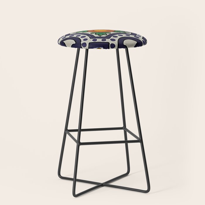 Oranges talavera tile abstract pattern modern decoration Stool Gallery Image 1