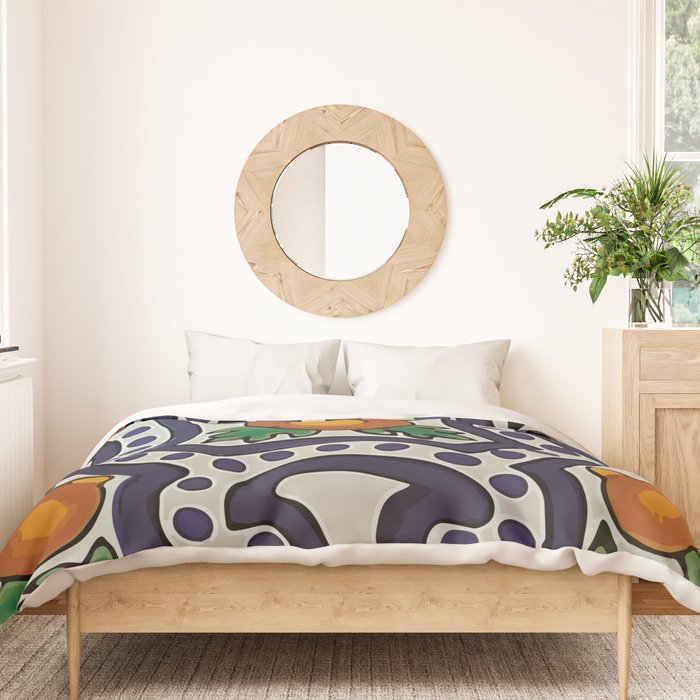 Oranges talavera tile abstract pattern modern decoration Duvet Cover Gallery Image 3