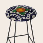 Oranges talavera tile abstract pattern modern decoration Stool Gallery Image 2