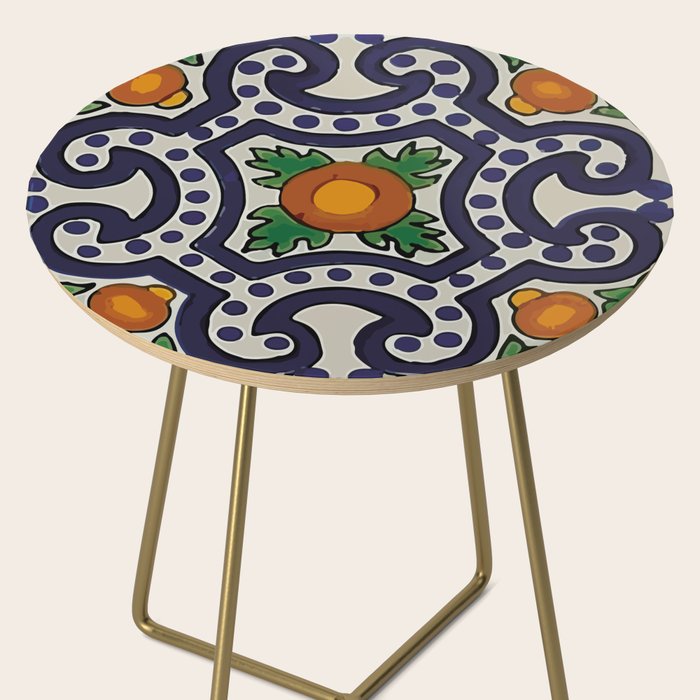 Oranges talavera tile abstract pattern modern decoration Side Table Gallery Image 2
