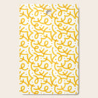 Fun yellow line doodle pattern Cutting Board Gallery Image 1