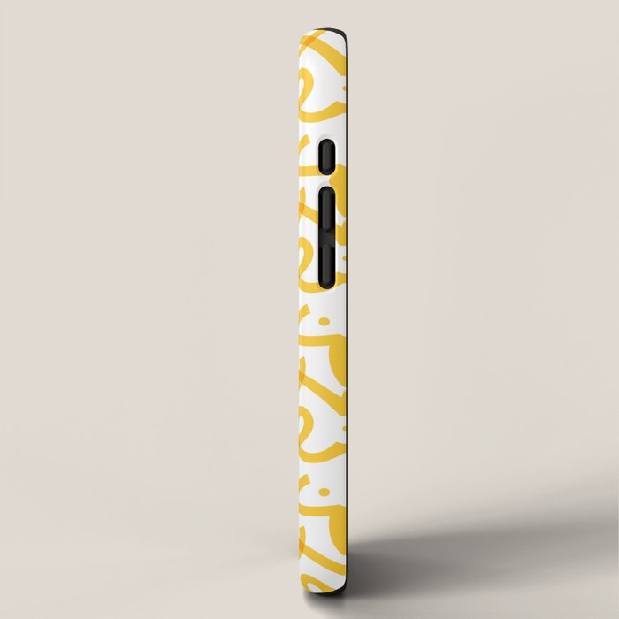 Fun yellow line doodle pattern iPhone Case Gallery Image 2