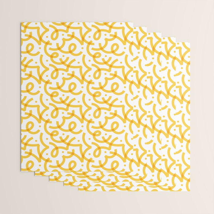 Fun yellow line doodle pattern Wrapping Paper Gallery Image 3