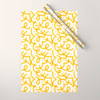 Fun yellow line doodle pattern Wrapping Paper Gallery Image 1