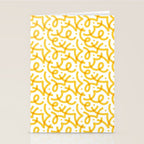 Fun yellow line doodle pattern Stationery Card Gallery Image 2