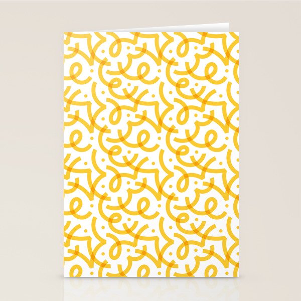 Fun yellow line doodle pattern Stationery Card Gallery Image 2