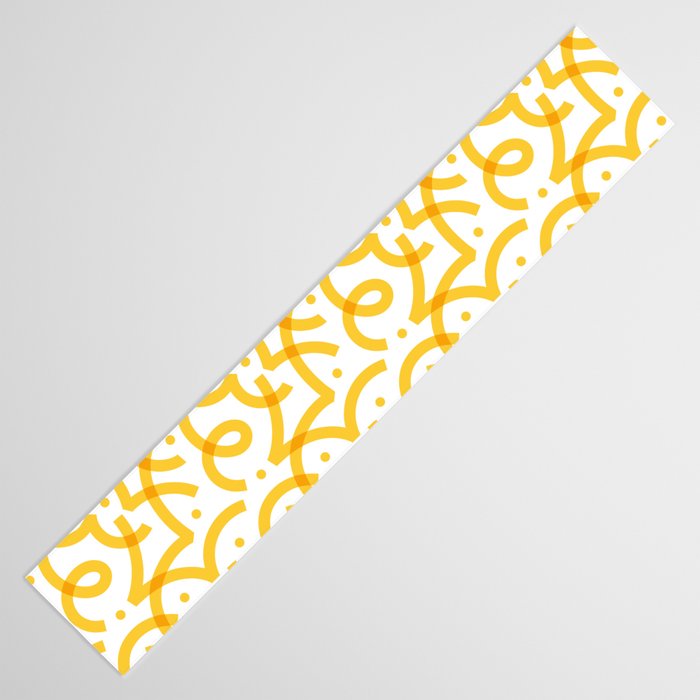 Fun yellow line doodle pattern Table Runner Gallery Image 3