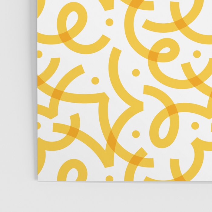 Fun yellow line doodle pattern Poster Gallery Image 3