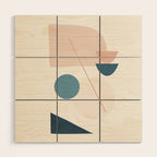 Abstract Minimal Shapes 32 Wood Wall Art Gallery Image 1