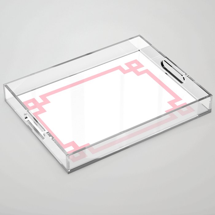 Pink Greek Key Border Acrylic Tray Gallery Image 1