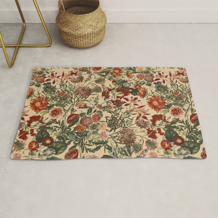 Vintage Flower Garden Rug Gallery Image 1