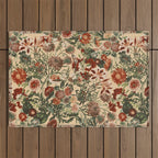 Vintage Flower Garden Outdoor Rug Gallery Image 1