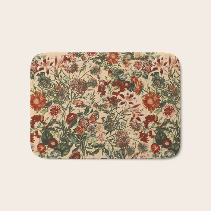 Vintage Flower Garden Bath Mat Gallery Image 1