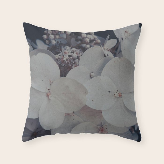 Be a Light in the Darkness x modern botanical hydrangea flower photograph Throw Pillow Gallery Image 6