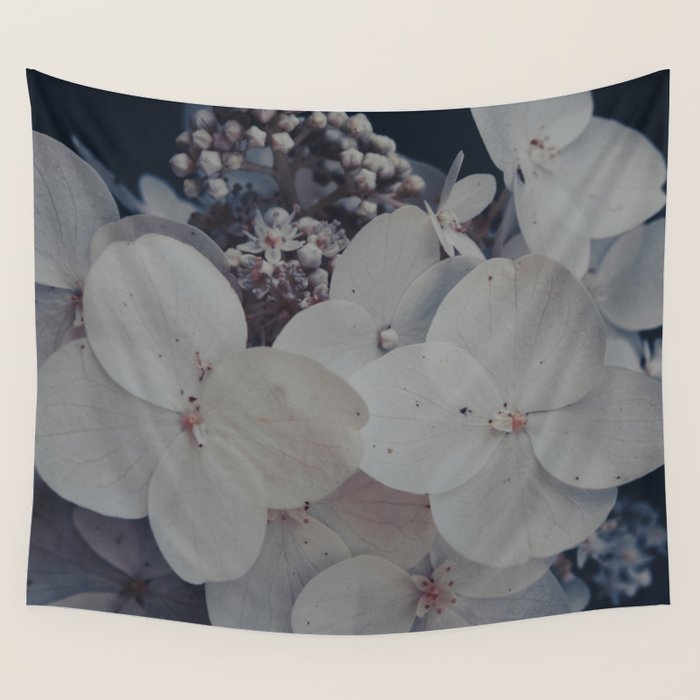 Be a Light in the Darkness x modern botanical hydrangea flower photograph Wall Tapestry Gallery Image 4
