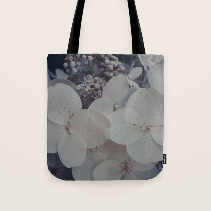 Be a Light in the Darkness x modern botanical hydrangea flower photograph Tote Bag Gallery Image 1