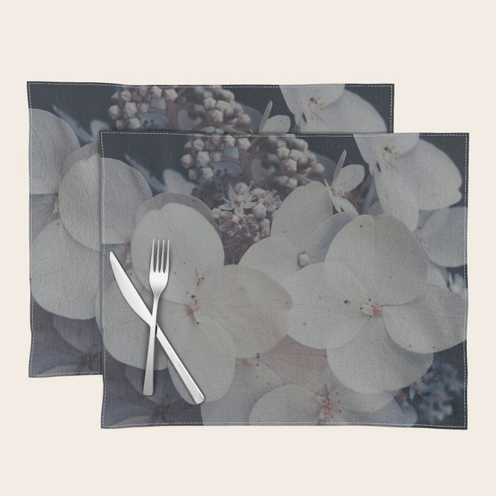 Be a Light in the Darkness x modern botanical hydrangea flower photograph Placemat Gallery Image 1