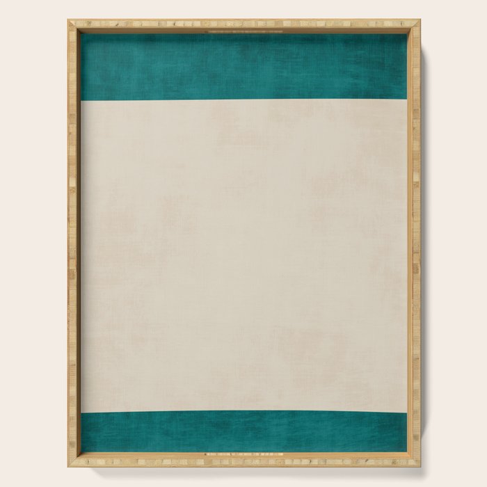 Teal Cream Minimalist Artwork Serving Tray Gallery Image 1
