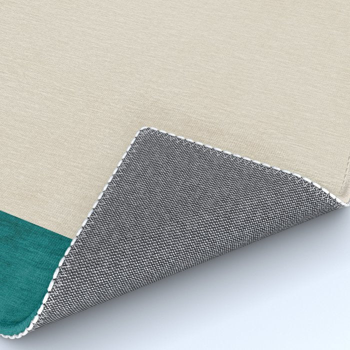 Teal Cream Minimalist Artwork Rug Gallery Image 4