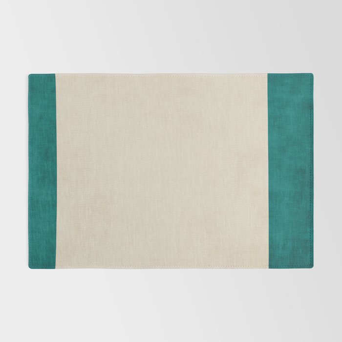 Teal Cream Minimalist Artwork Rug Gallery Image 2