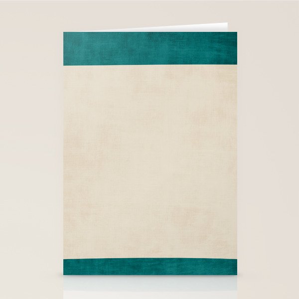 Teal Cream Minimalist Artwork Stationery Card Gallery Image 2