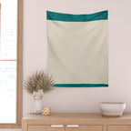 Teal Cream Minimalist Artwork Wall Tapestry Gallery Image 2