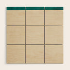 Teal Cream Minimalist Artwork Wood Wall Art Gallery Image 1