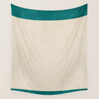 Teal Cream Minimalist Artwork Wall Tapestry Gallery Image 4
