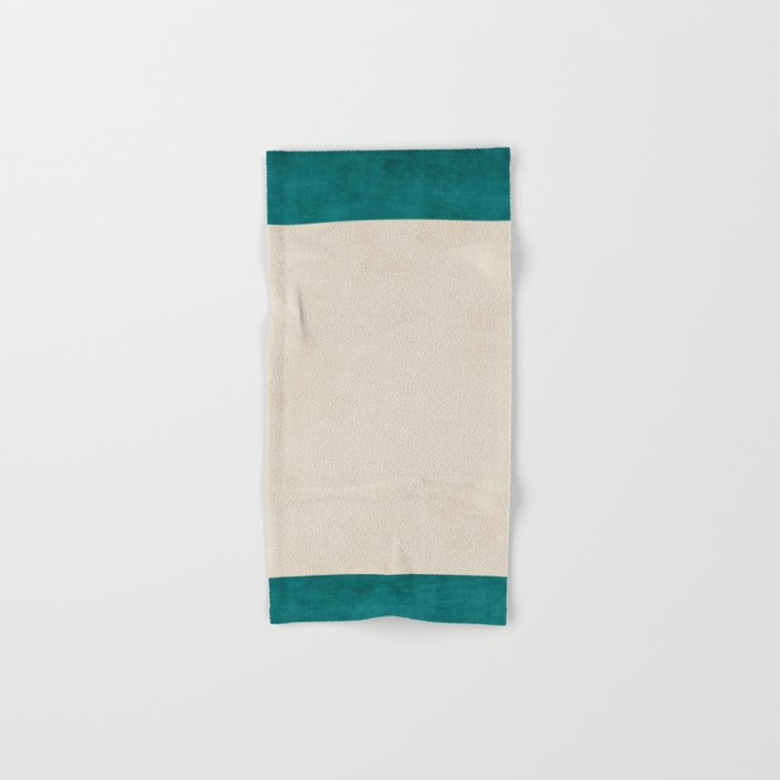 Teal Cream Minimalist Artwork Bath Towel Gallery Image 1