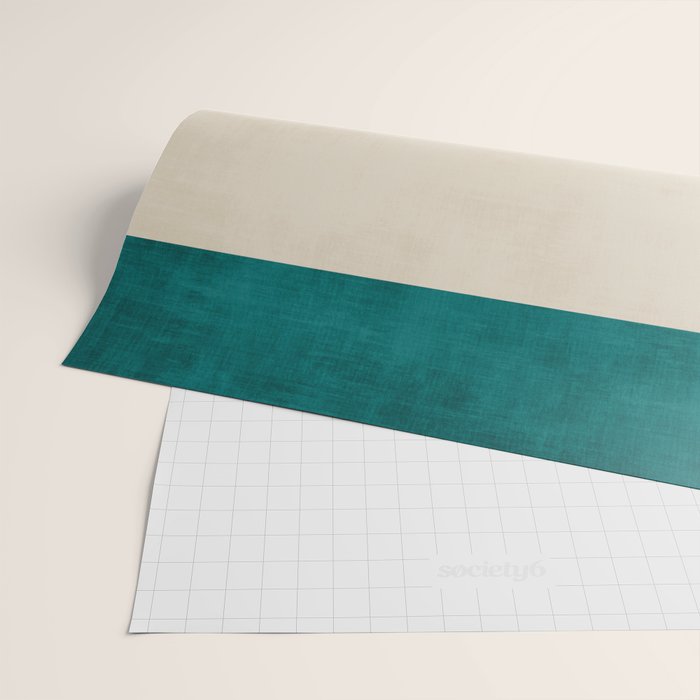 Teal Cream Minimalist Artwork Wrapping Paper Gallery Image 2