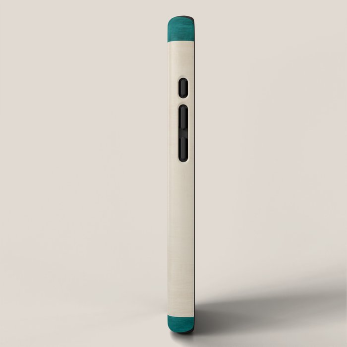 Teal Cream Minimalist Artwork iPhone Case Gallery Image 2