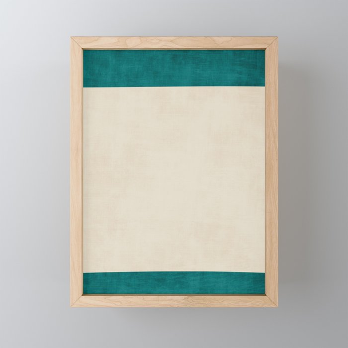 Teal Cream Minimalist Artwork Mini Art Print Gallery Image 1