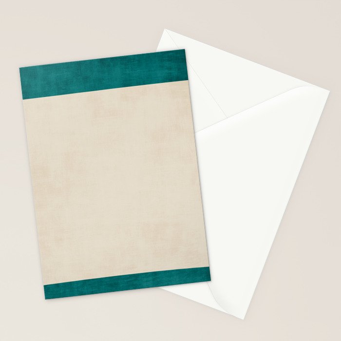 Teal Cream Minimalist Artwork Stationery Card Gallery Image 2