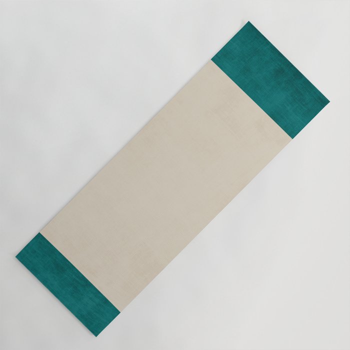 Teal Cream Minimalist Artwork Yoga Mat Gallery Image 1