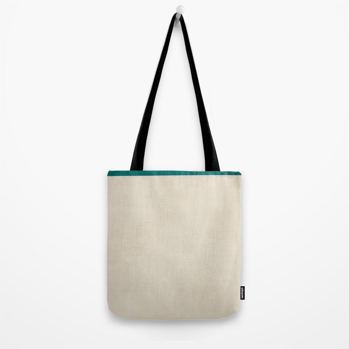Teal Cream Minimalist Artwork Tote Bag Gallery Image 2