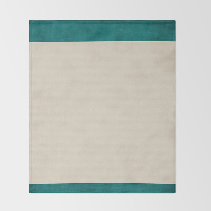 Teal Cream Minimalist Artwork Throw Blanket Gallery Image 2