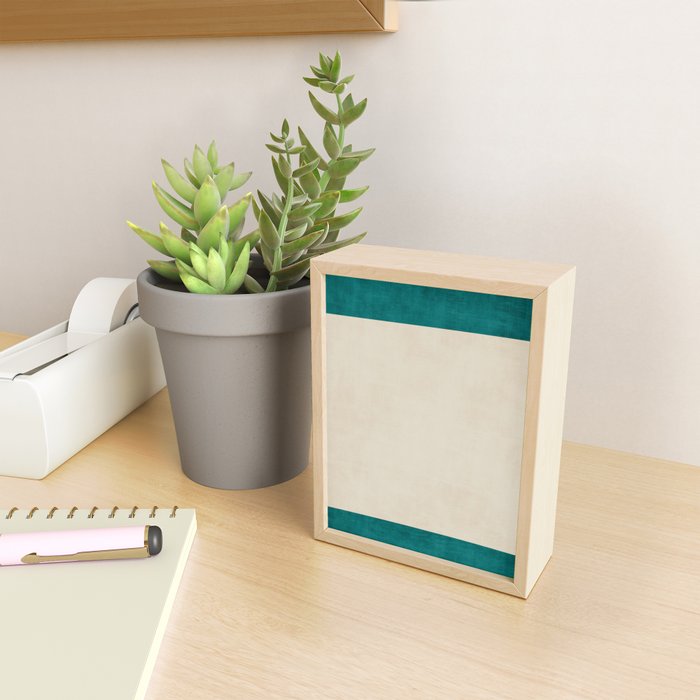 Teal Cream Minimalist Artwork Mini Art Print Gallery Image 2